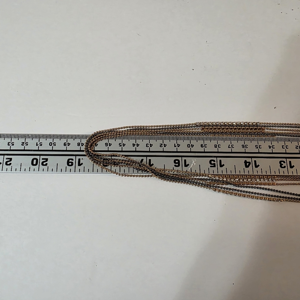Long Multi Layered Multitone Necklace - Picture 5 of 5